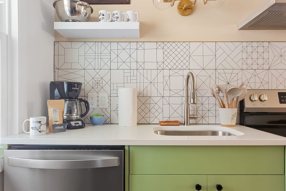 Fully Stocked Kitchen with stainless sink