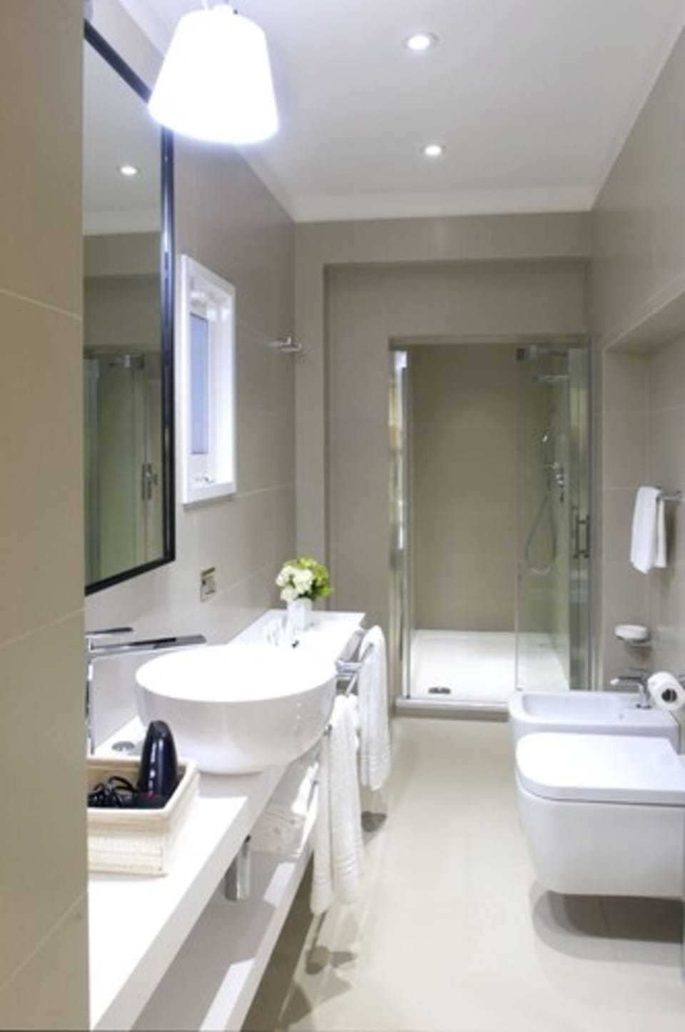Deep soaking tub, rainfall showerhead, free toiletries, hair dryer