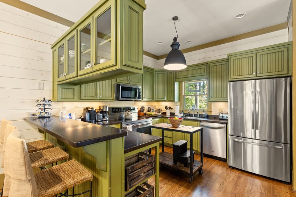 Main Level kitchen with bar seating