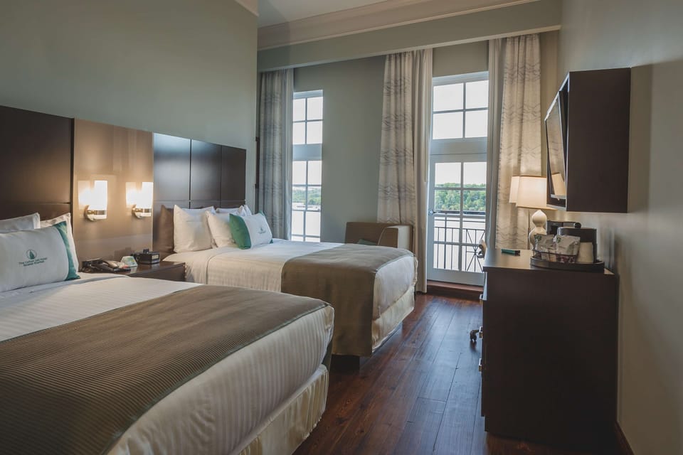 Room, 2 Queen Beds, Balcony, River View | Premium bedding, pillowtop beds, in-room safe, cribs (free)