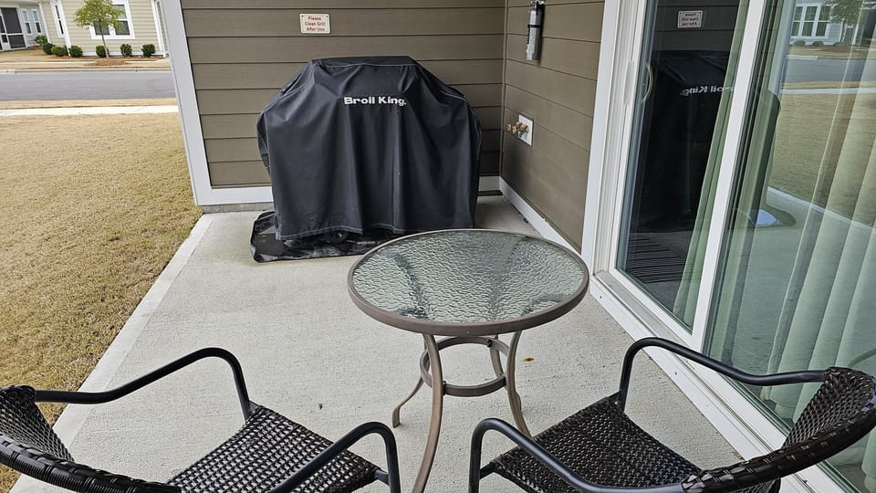 Grill on lower patio