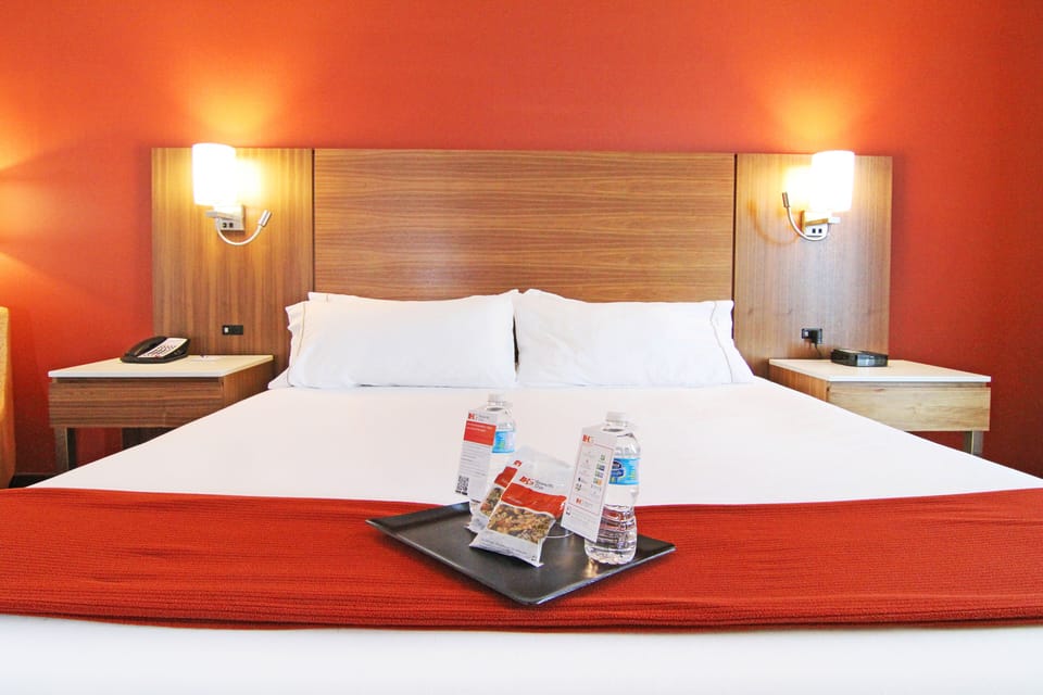 Premium bedding, down comforters, desk, blackout drapes