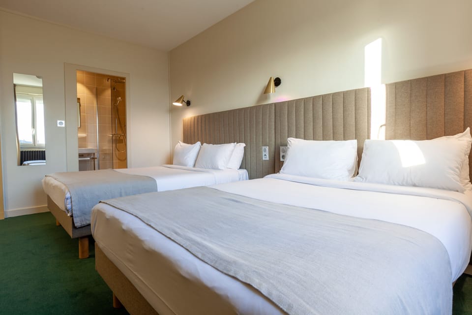 Family Quadruple Room | Select Comfort beds, desk, laptop workspace, soundproofing