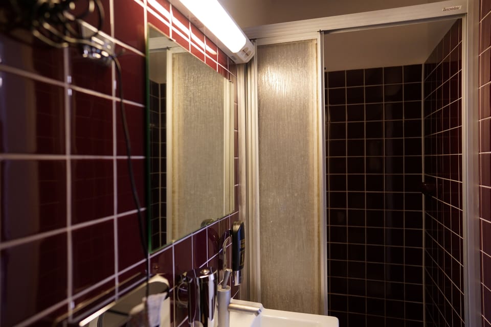 Standard Double Room | Bathroom | Shower, hair dryer, towels, soap