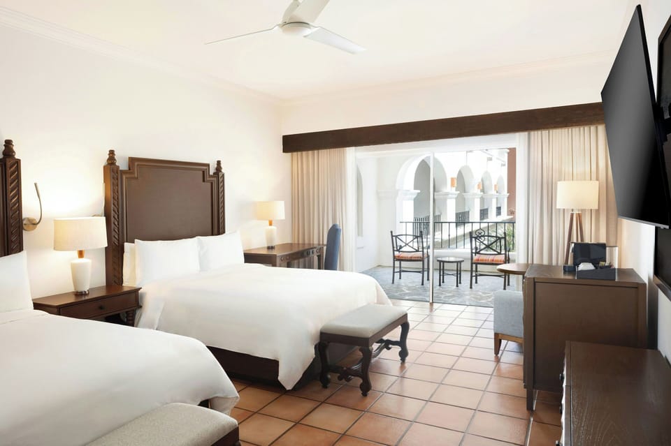 Room, 2 Queen Beds, Balcony, Garden View (Balcony) | Hypo-allergenic bedding, down comforters, pillowtop beds, free minibar