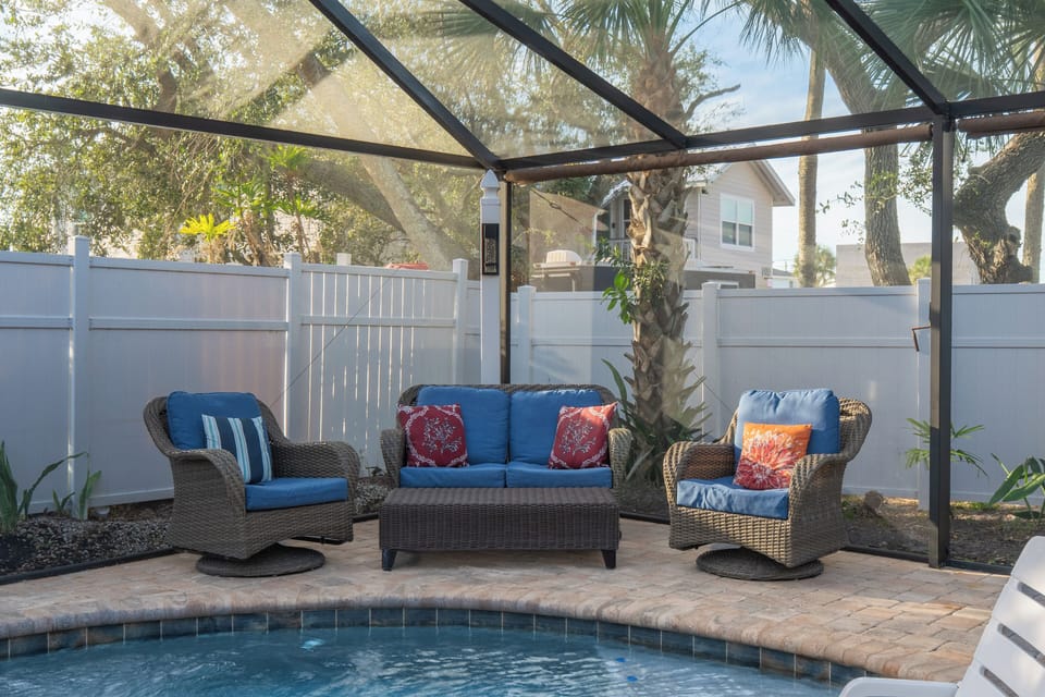 Relax poolside after a day at the beach