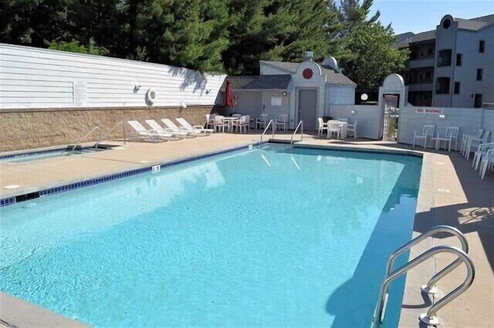 Outdoor pool is located on the top part of the complex