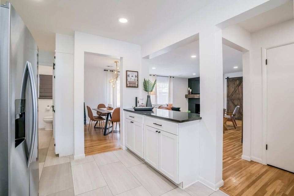 Remodeled kitchen, dining and living room