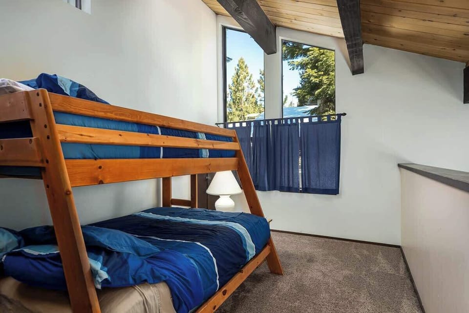 Loft Area with Pyramid Bunk Bed - Twin bed on top and Full bed on bottom. Loft opens to the living room down below. 