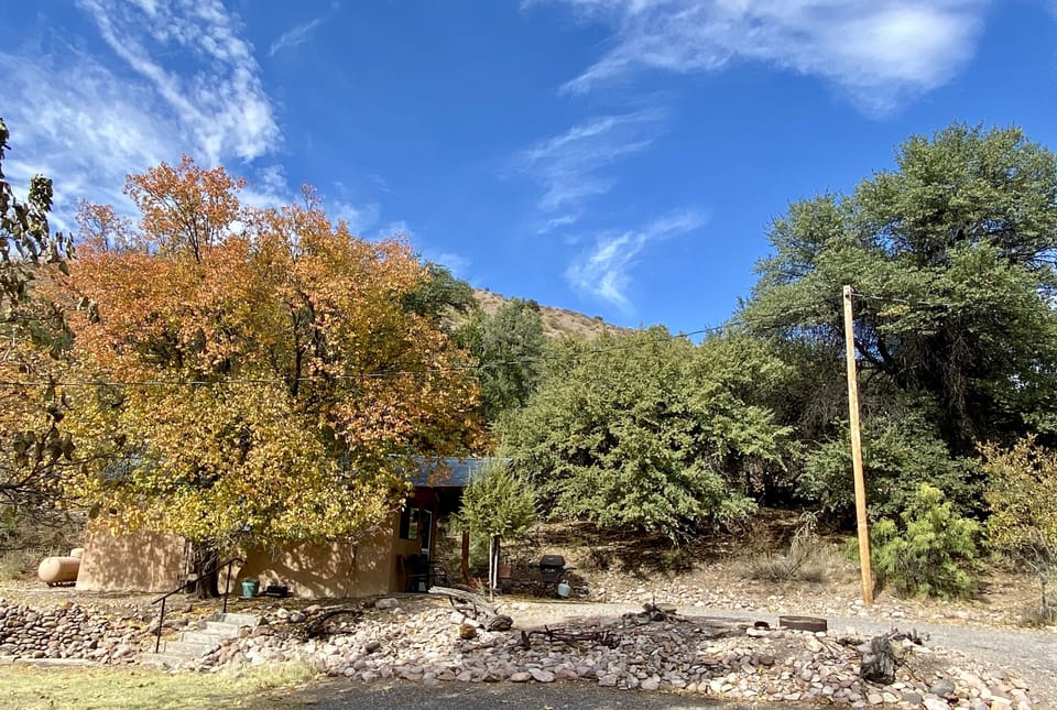 Cabin tucked away into the hillside