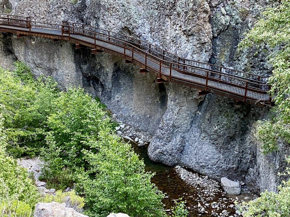 The Catwalk Recreation Trail is located only 8 minutes drive from us