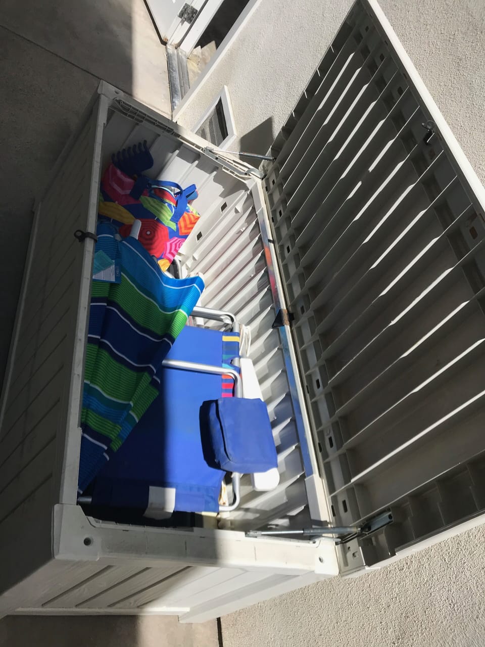 2 baskets of beach gear plus the garage