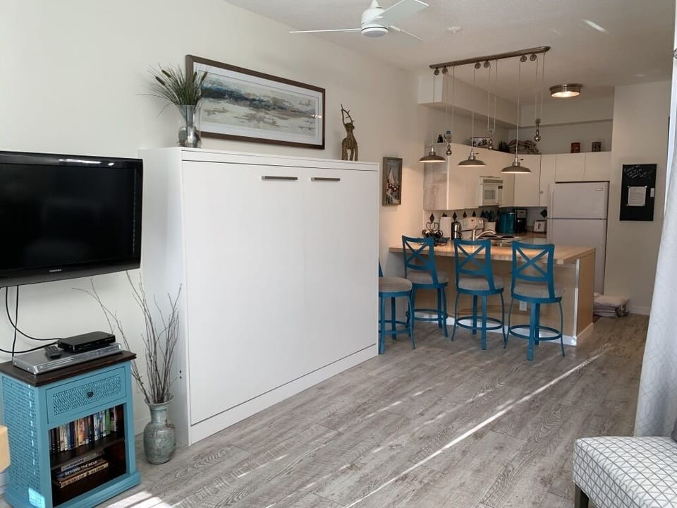View of Queen Bed towards Kitchen