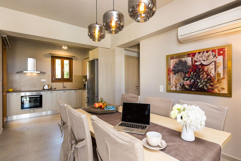 The house is decorated in light colours with beautiful touches!