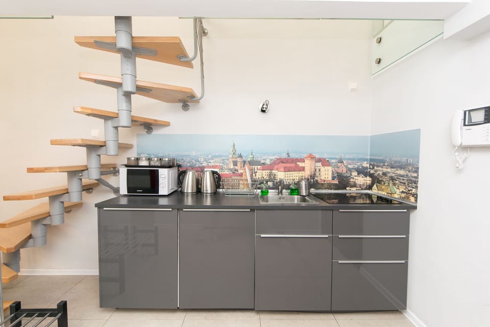 Exclusive Apartment | Private kitchenette | Fridge, microwave, cookware/dishes/utensils