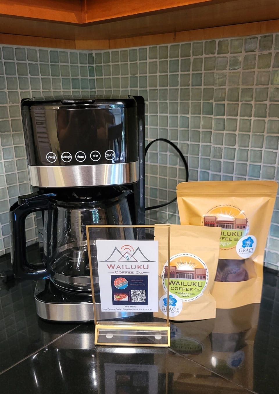 First morning coffee with local coffee and handmade brownie bites!