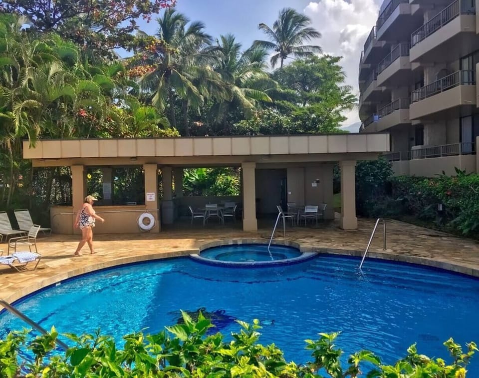 The cabana houses gas BBQ grills
