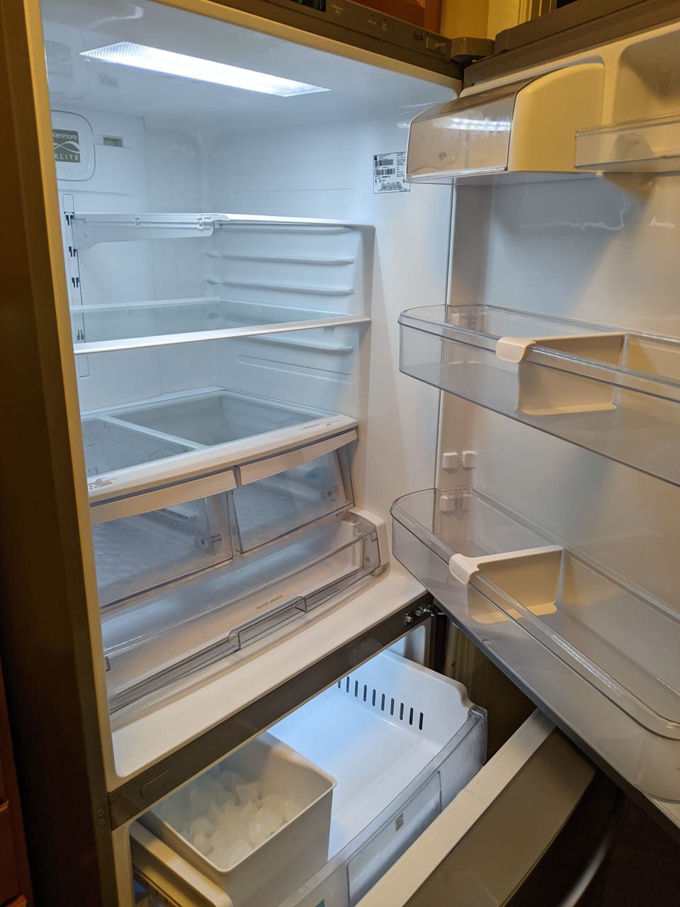 Full size refrigerator with ice maker