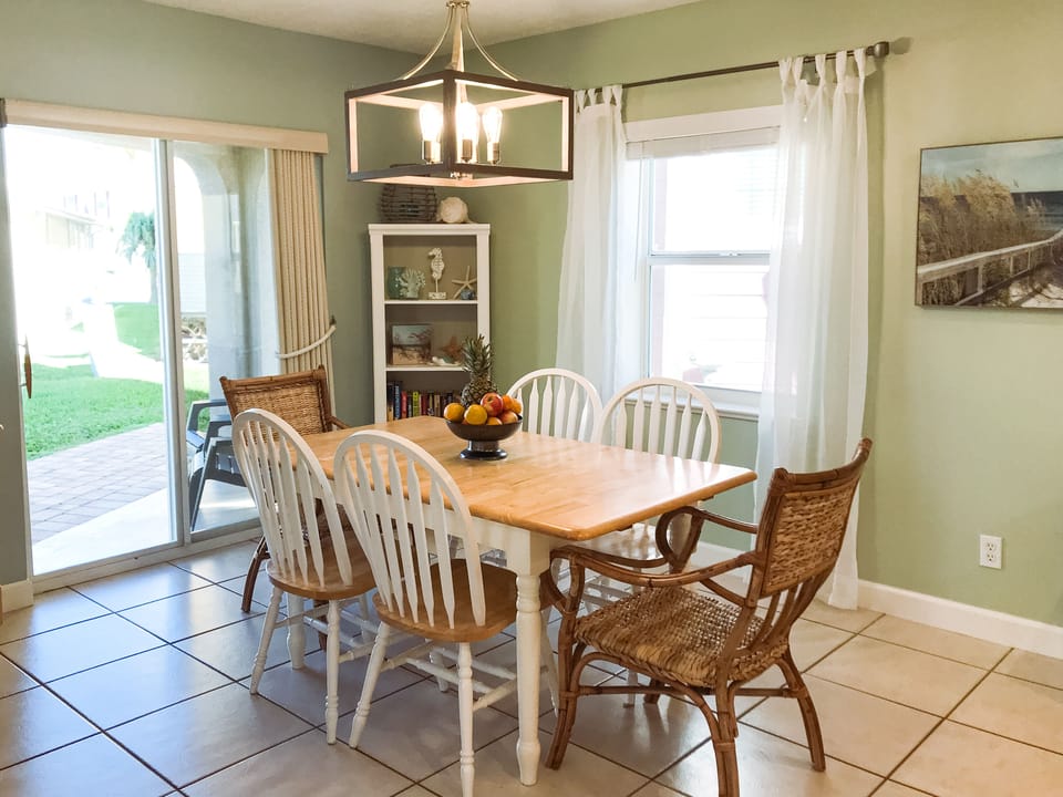 Dining area with patio door access to the BBQ/grill