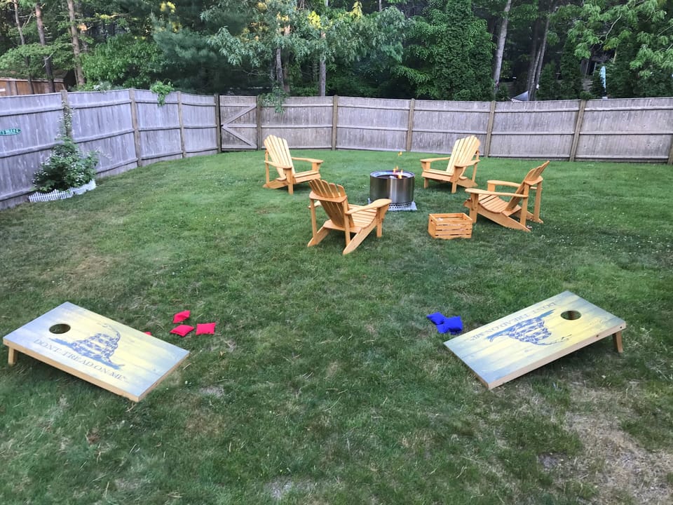 Backyard with firepit