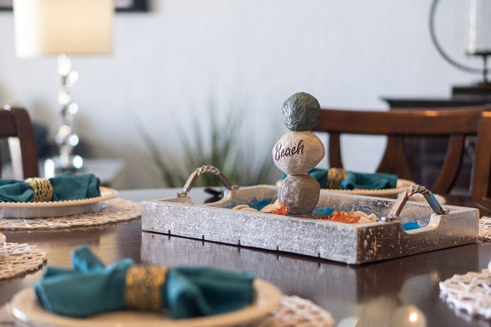 Close up of the dining table.