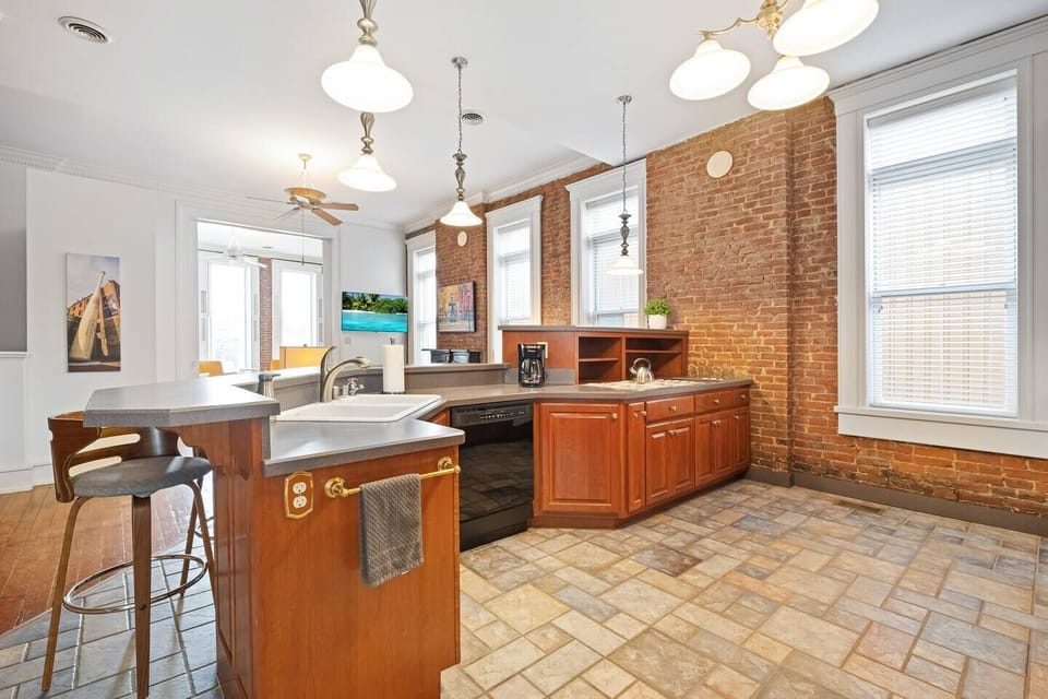 Huge kitchen open to the living room
