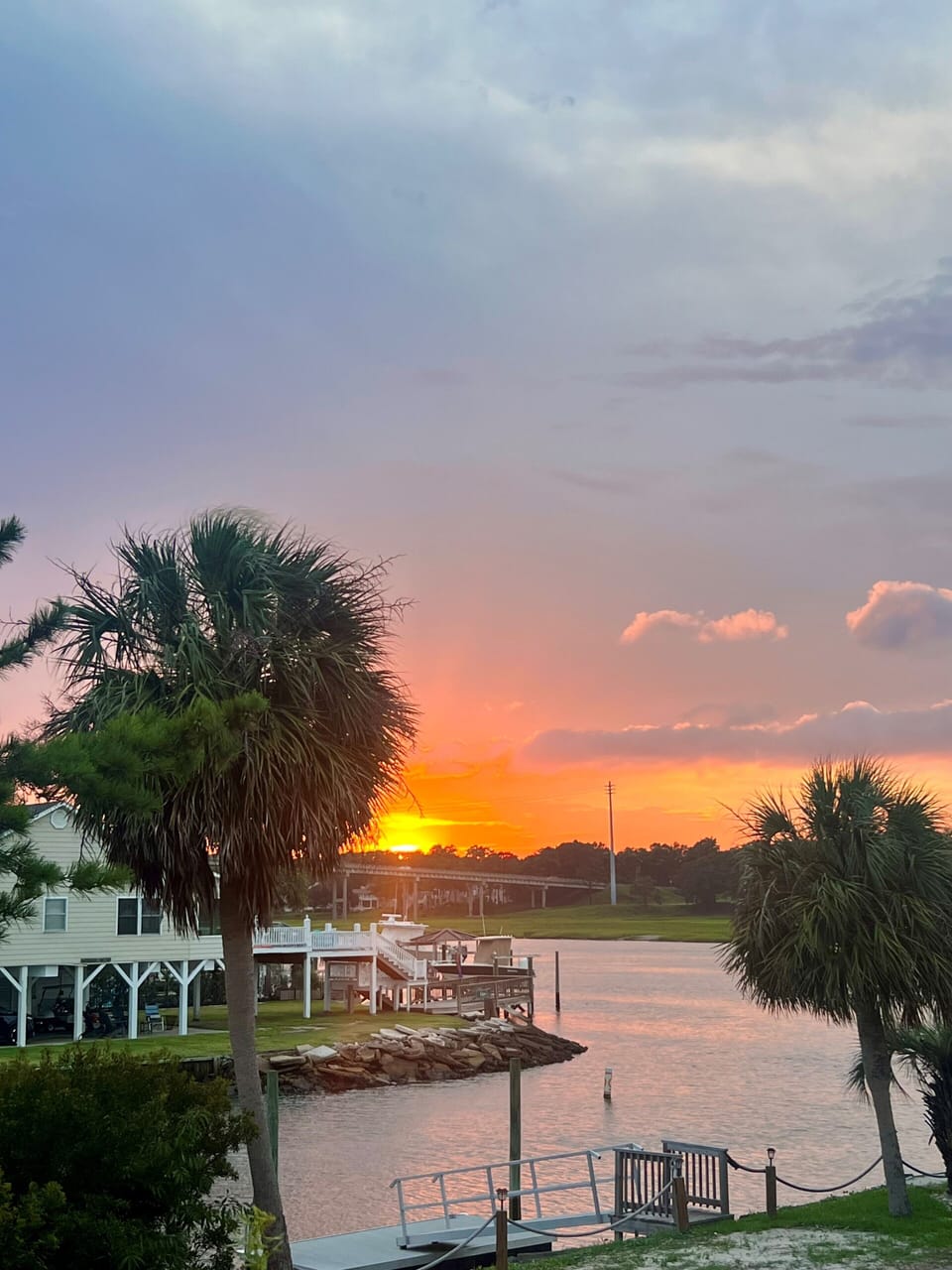 Sunset view from the porch