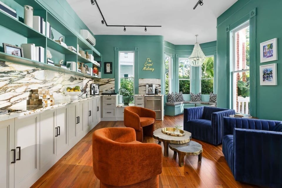 Two pull out refrigerator doors for guest use in the lobby.