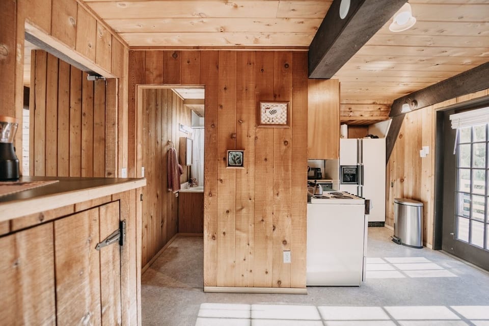 Indoors, Hardwood, Stained Wood, Refrigerator, Kitchen