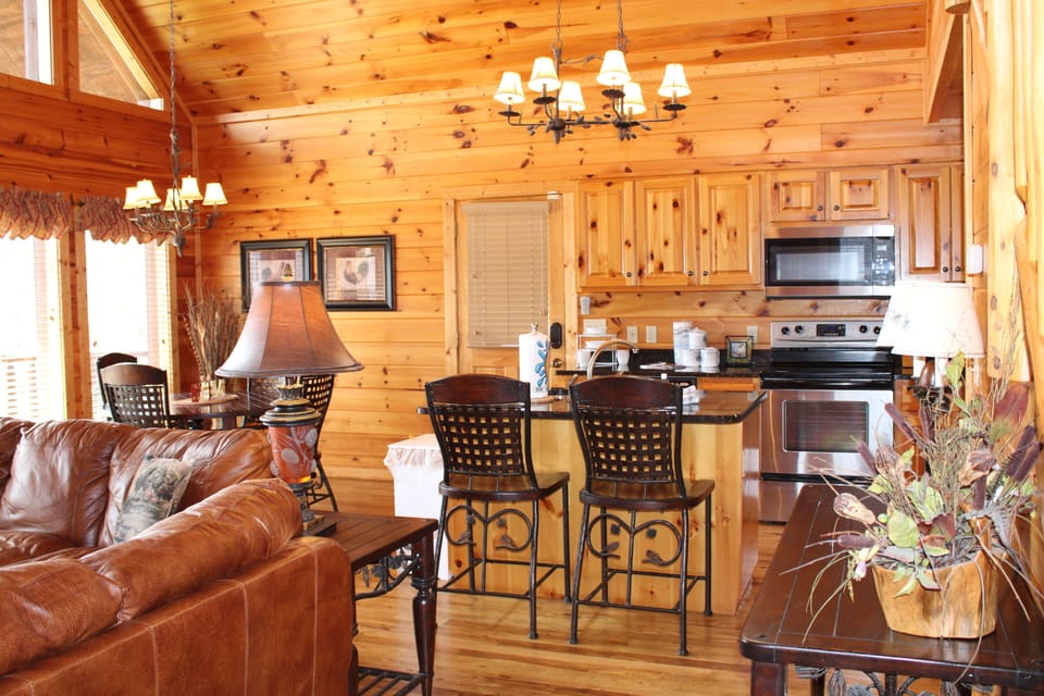 The kitchen, as seen from the living room
