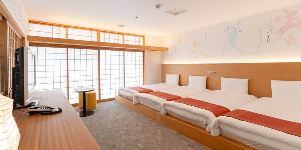 Family Room, Non Smoking (Japanese Western Style) | Tempur-Pedic beds, in-room safe, WiFi (free), bed sheets