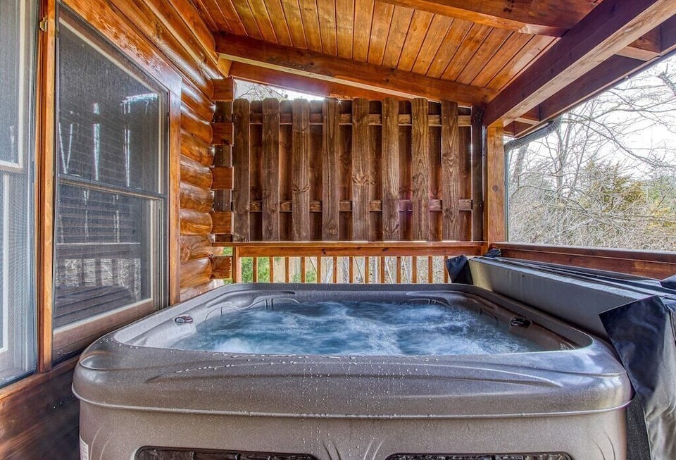 Cubs Cozy Den's bubbling hot tub