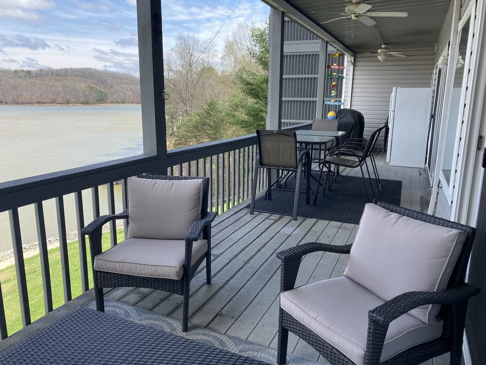 Outdoor dining for 8, grill, extra refrigerator