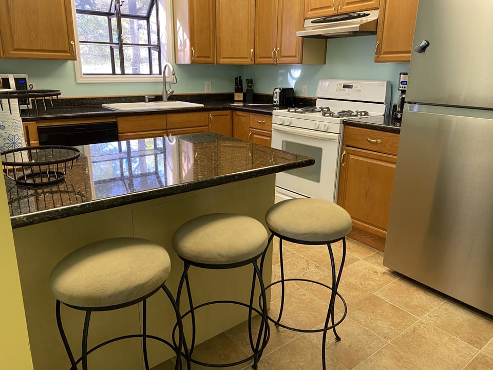 Kitchen fully stocked with cookware