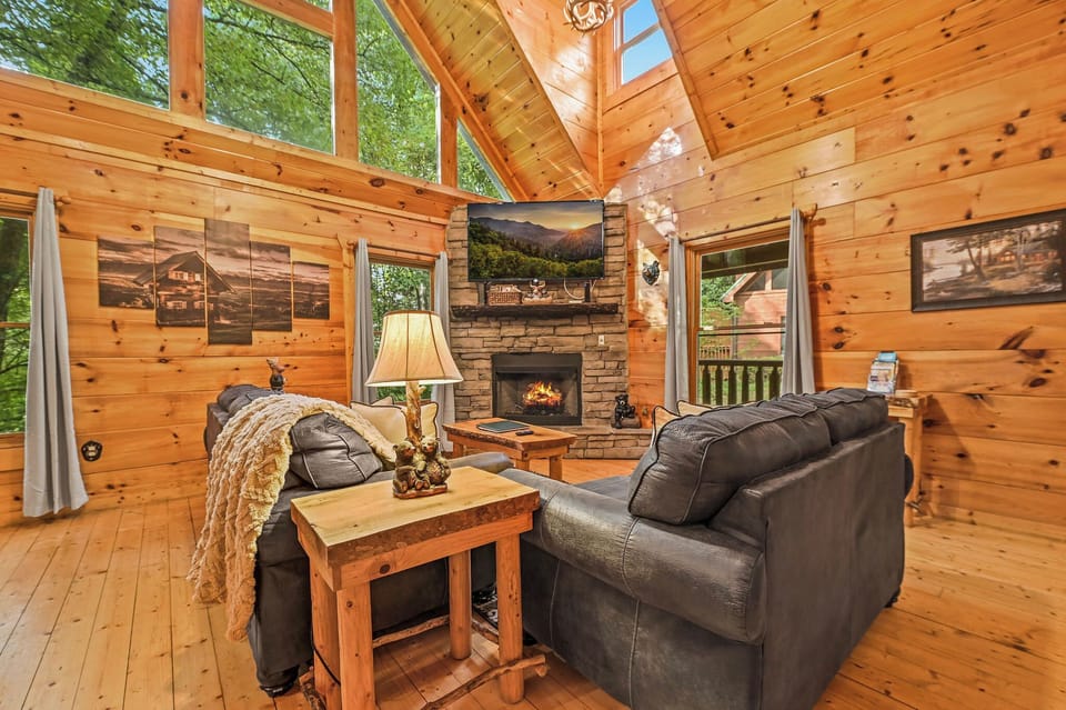 The cozy living area on the main floor.