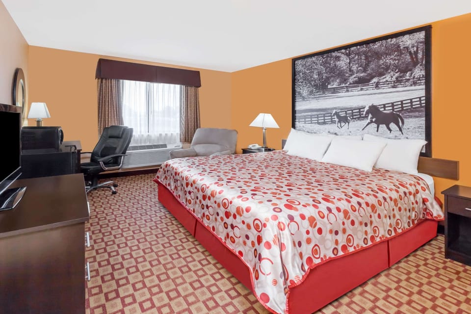 Desk, iron/ironing board, cribs (free), WiFi (free)