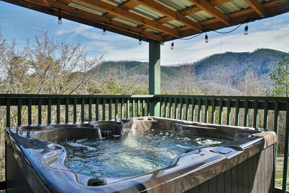 Take in the views from the hot tub on one of the decks