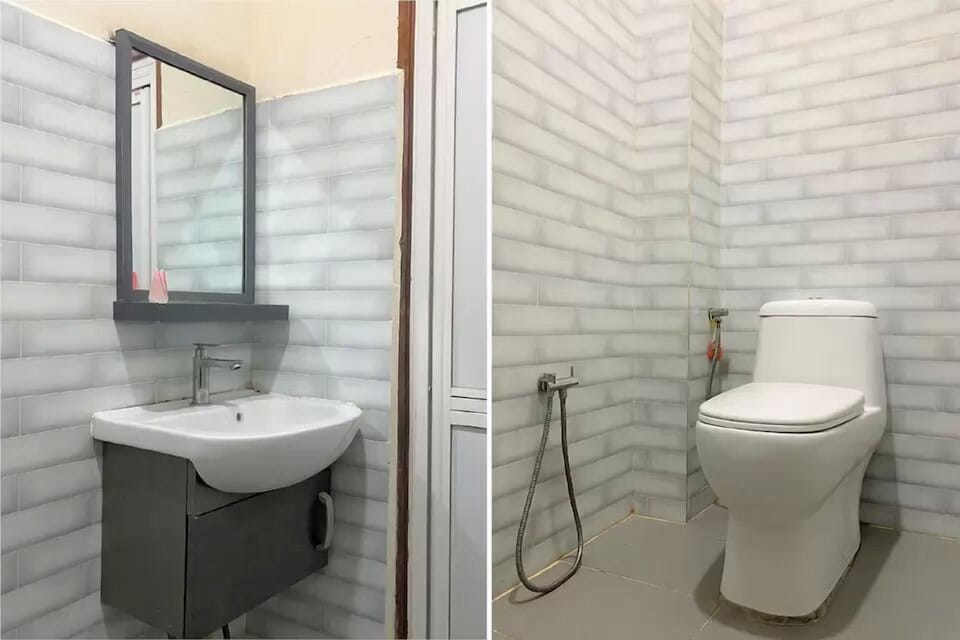 Shower, bidet, towels