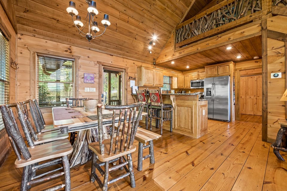Dining room and kitchen