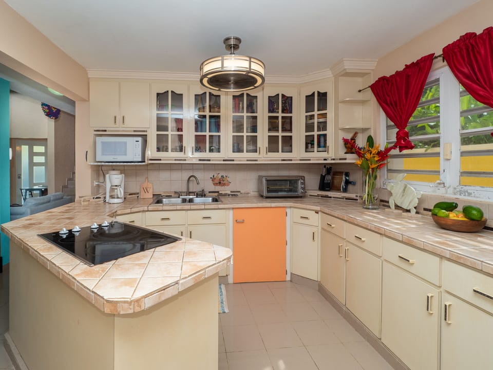Full propane stove in casita, just light like you would a gas stove. 