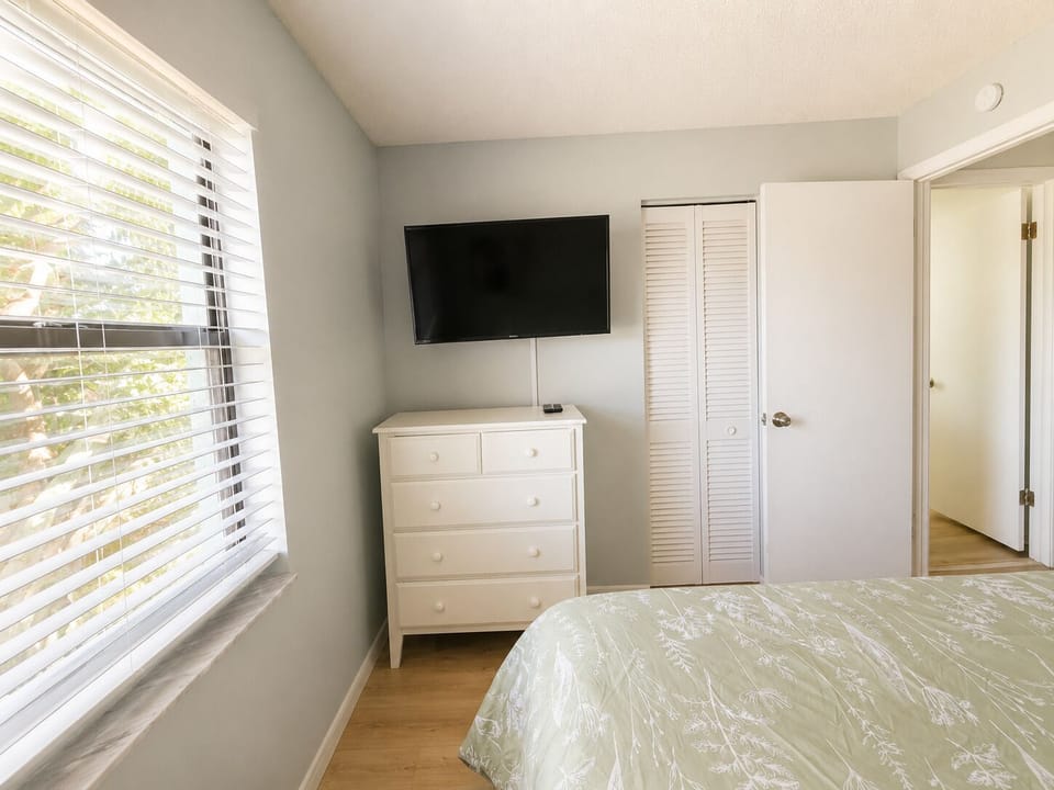 The guest bedroom has a TV with Roku so you can watch all of your favorites!