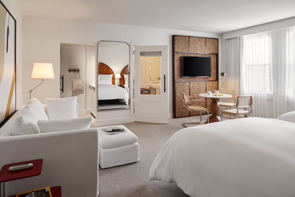 Frette Italian sheets, premium bedding, down comforters, minibar