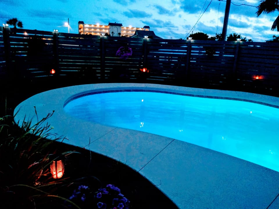 Twilight poolside