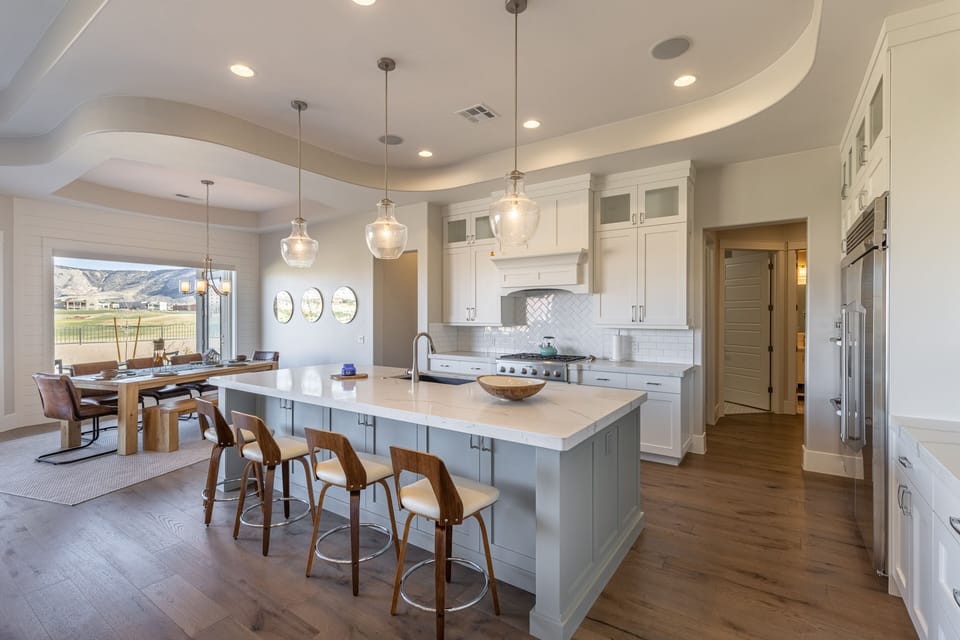 Kitchen Island - The Kitchen Island comfortably seats 4 adults and creates a great space for serving and preparing meals.