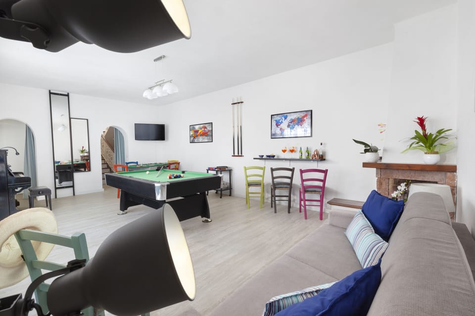 Villa, 4 Bedrooms, Private Pool, Sea View | Living area | Flat-screen TV, fireplace