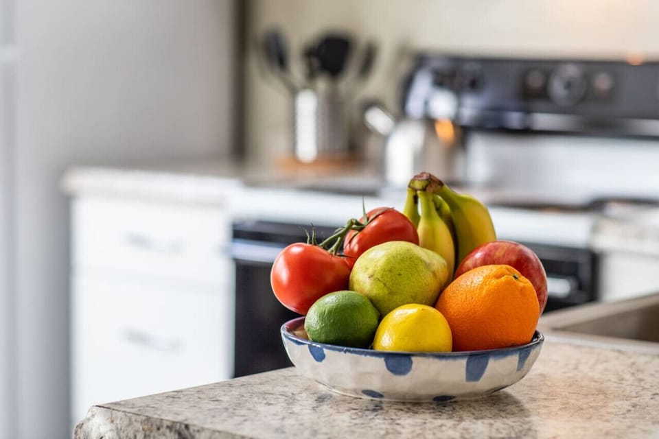 Spacious countertop