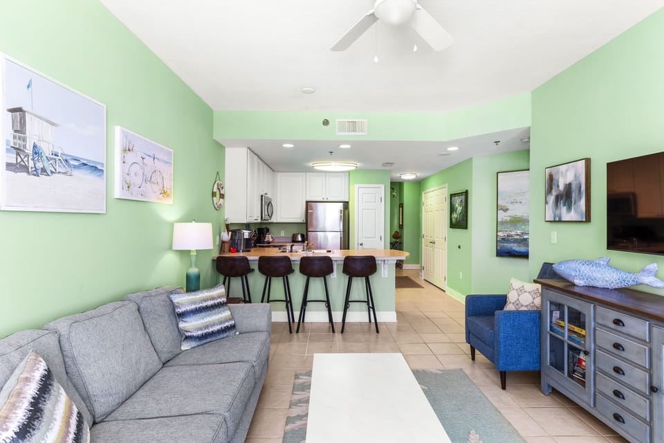 Main living area, flat screen TV