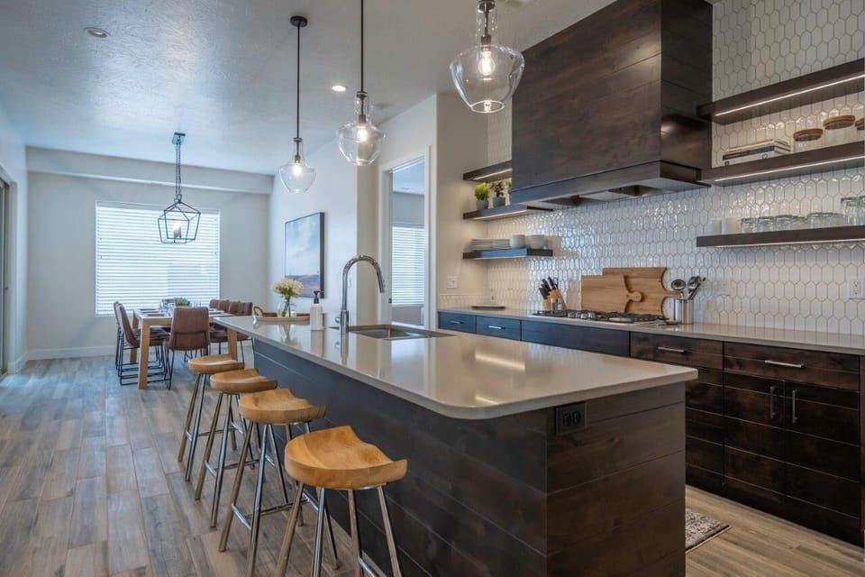Seat up to 4 at the oversized island bar