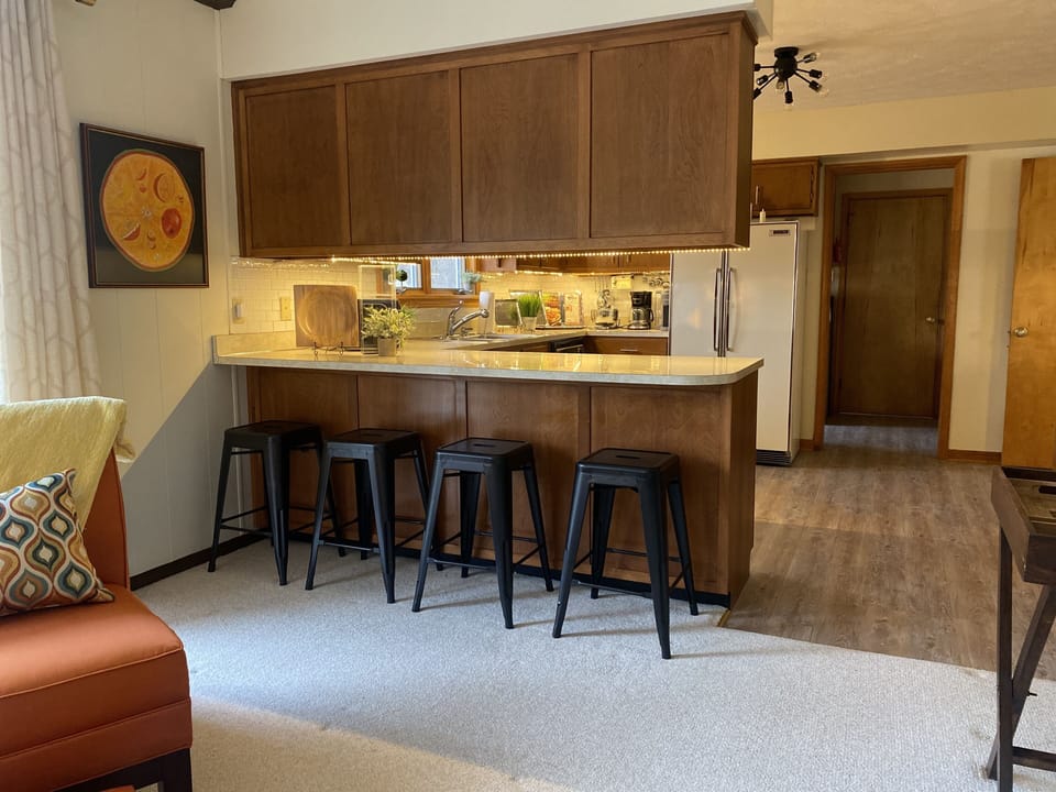 View into kitchen