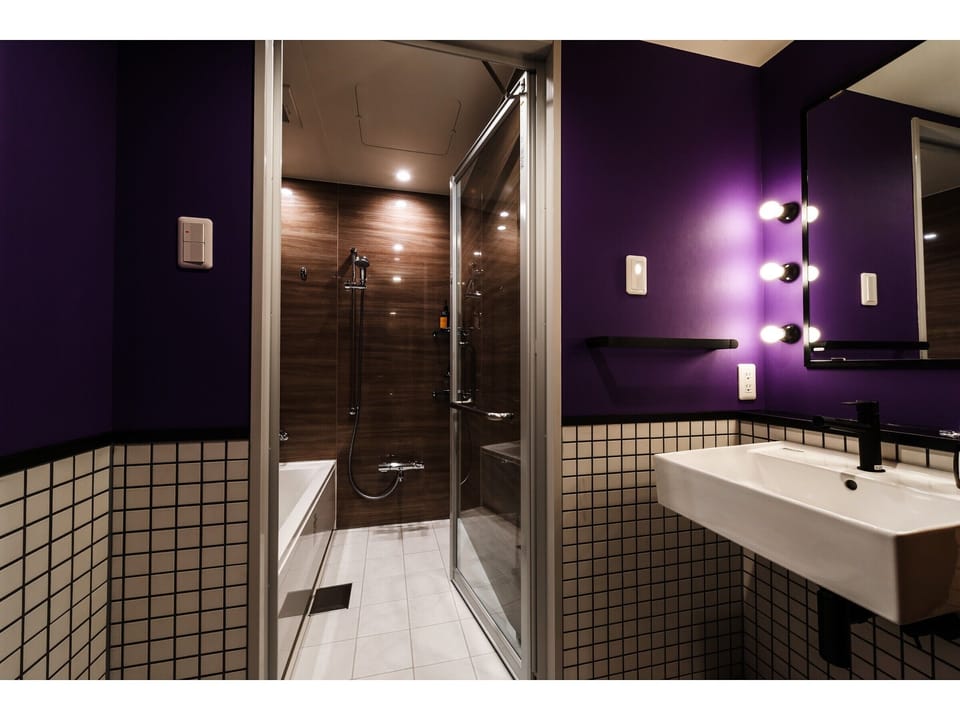 Separate tub and shower, free toiletries, hair dryer, electronic bidet